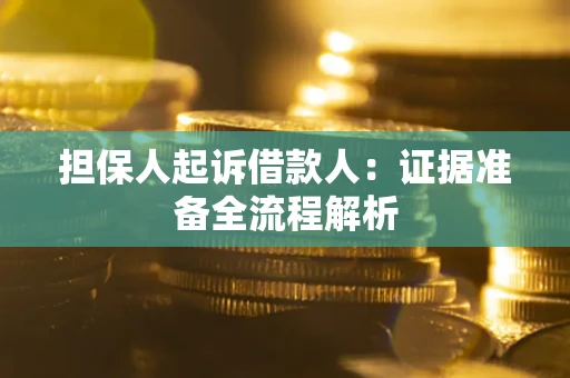 济南担保人起诉借款人：证据准备全流程解析